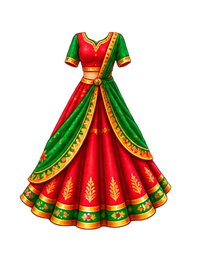 Festive red and green dress