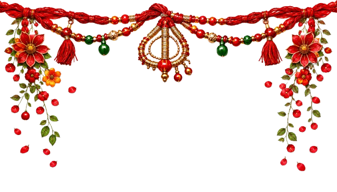 Decorative red and gold Lachha Dori